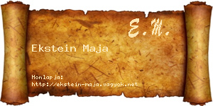 Ekstein Maja névjegykártya